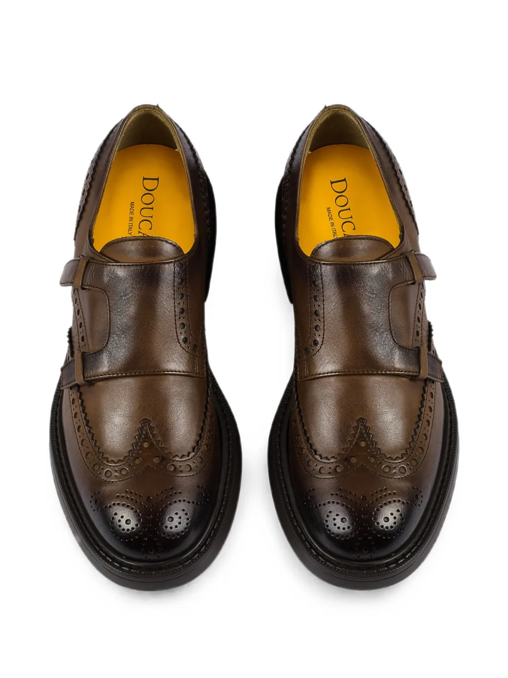 Doucal's brogue-detail double-strap monk shoes Bruin