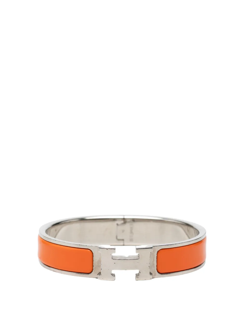 Hermès Pre-Owned 2000-2026 Narrow Enamel Clic H Bracelet PM costume bracelet - Silver