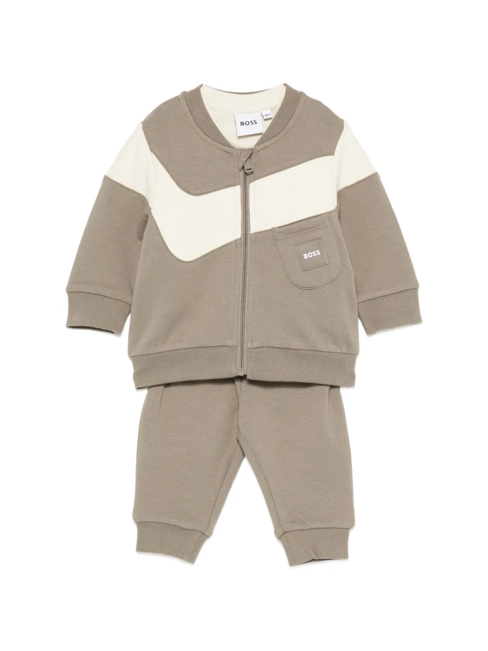 BOSS Kidswear logo-patch tracksuit set - Verde