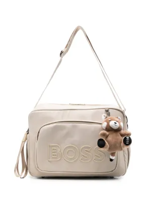 BOSS Kidswear logo-embroidery teddy-charm changing bag