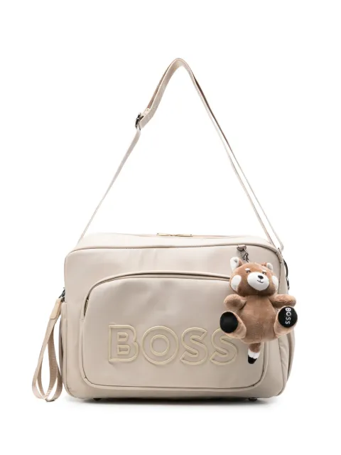 BOSS Kidswear logo-embroidery teddy-charm changing bag