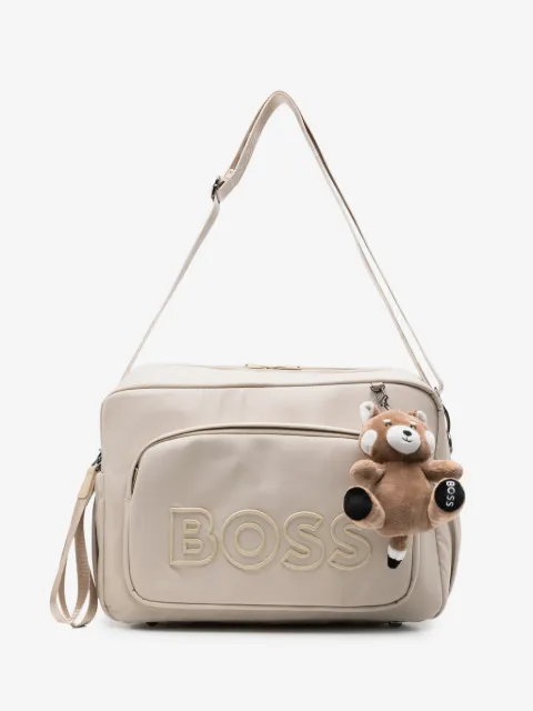 BOSS Kidswear logo-embroidery teddy-charm changing bag