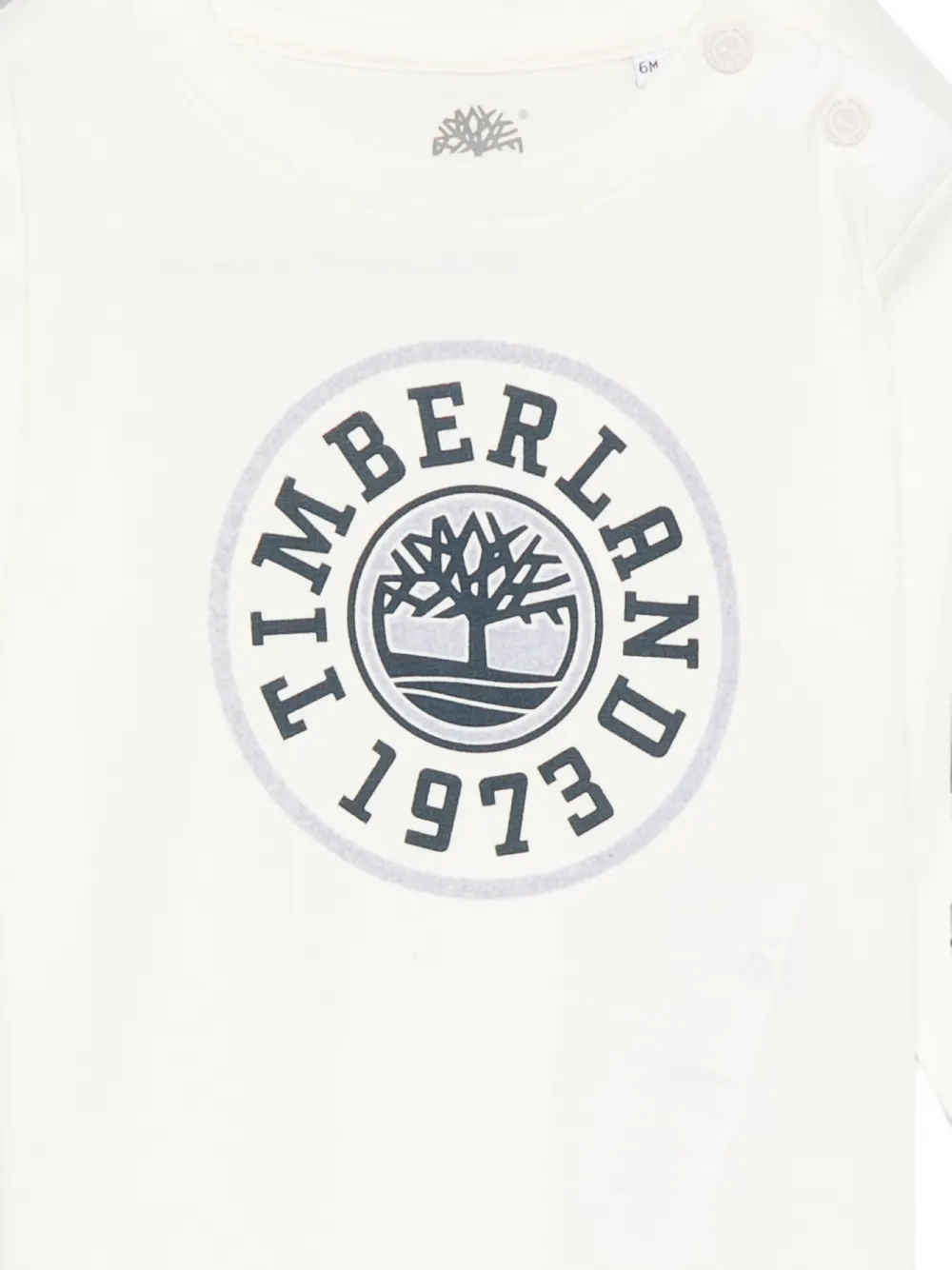 Timberland Kids Top met logoprint en schouderknoop Beige