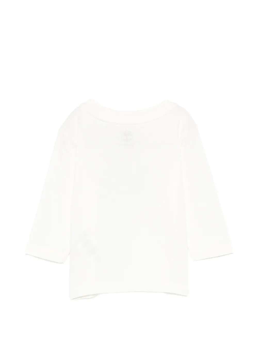 Timberland Kids Top met logoprint en schouderknoop Beige