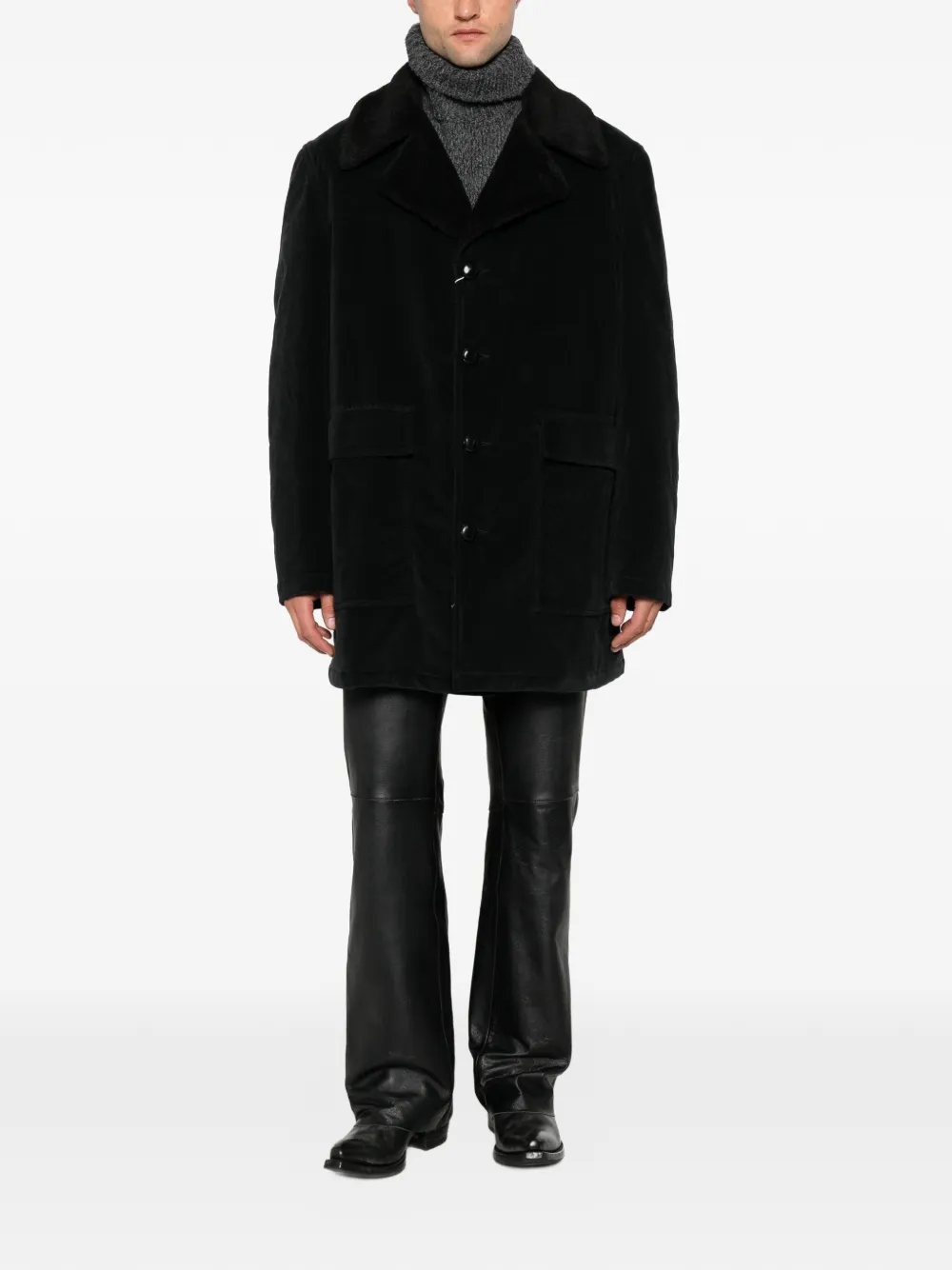 MM6 Maison Margiela Leren jas Zwart
