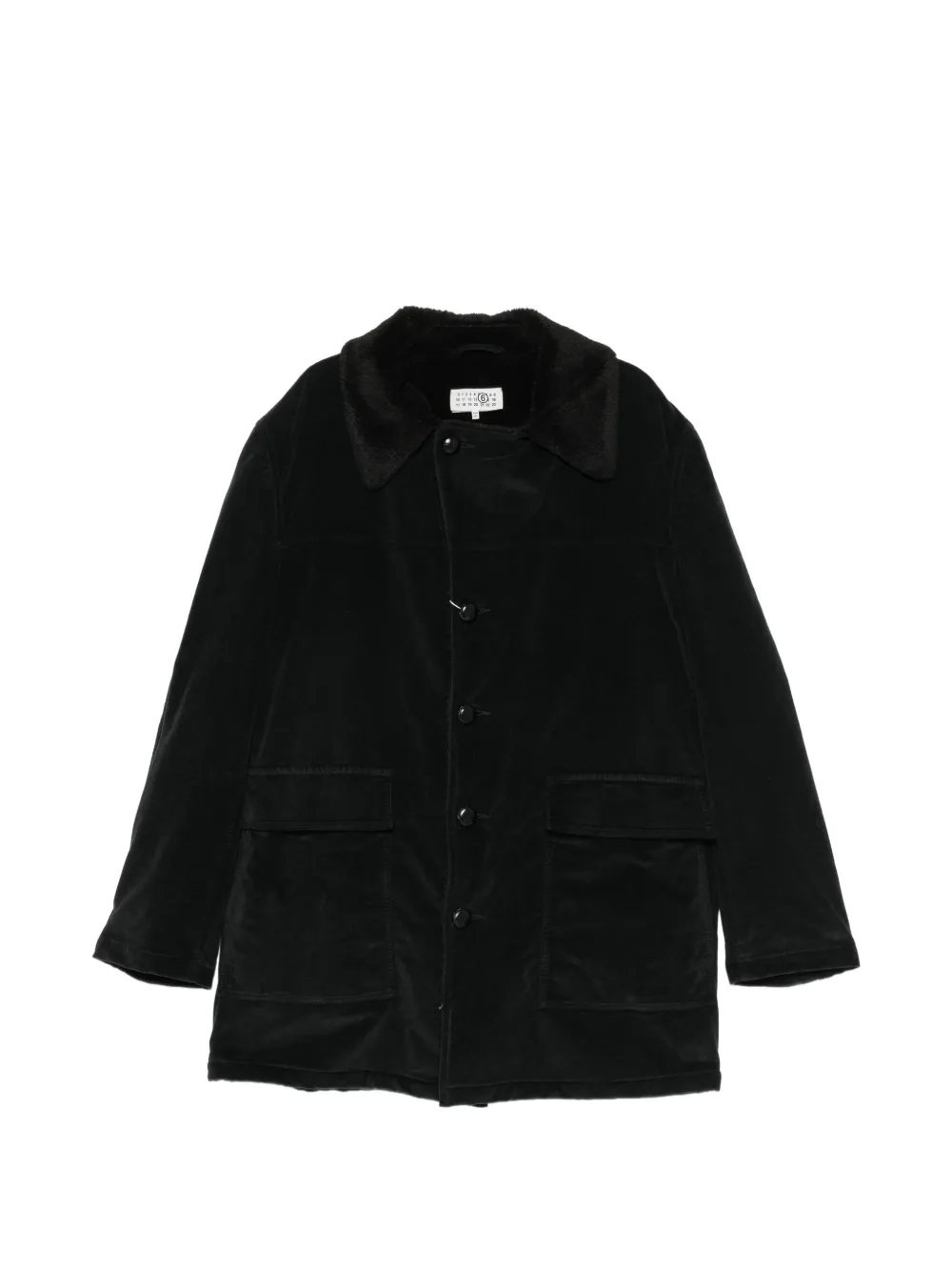 MM6 Maison Margiela shearling-collar coat - Black