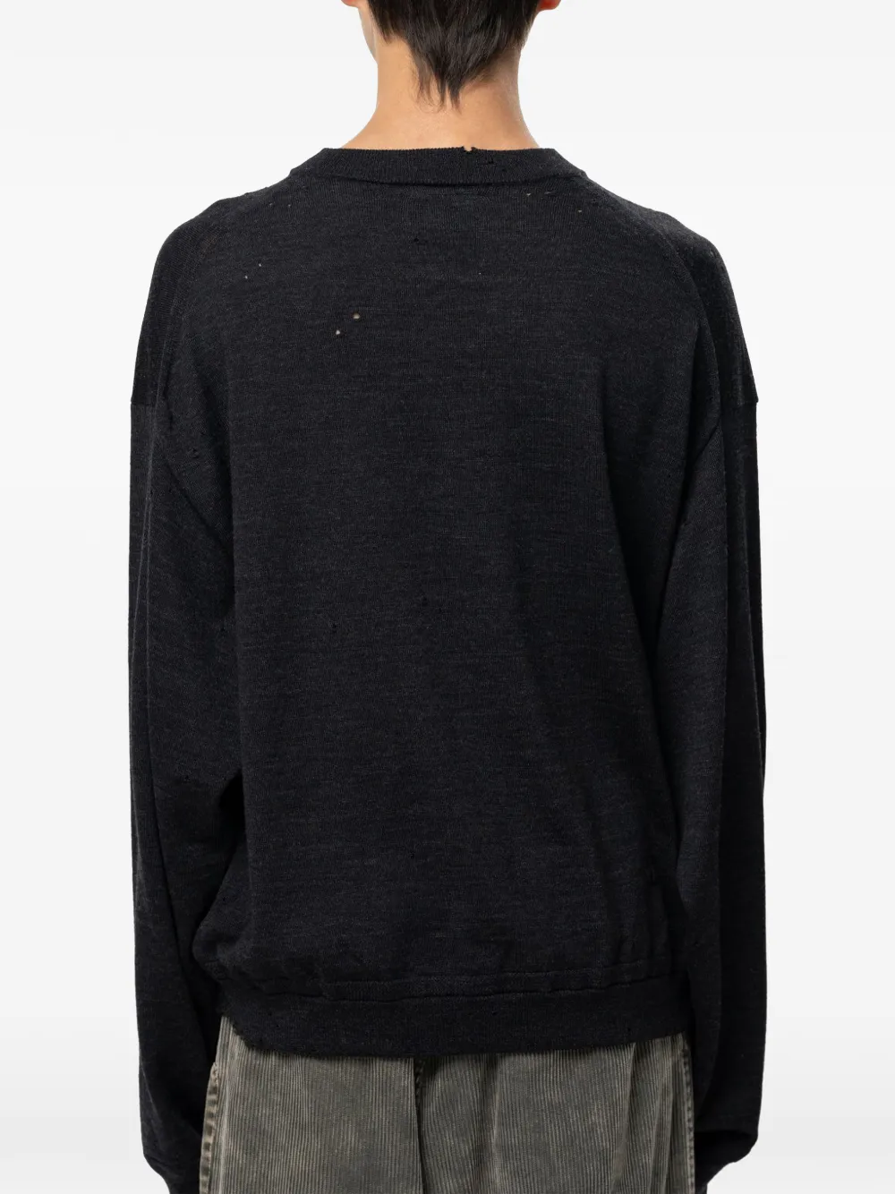 Maison MIHARA YASUHIRO distressed knit sweatshirt Zwart