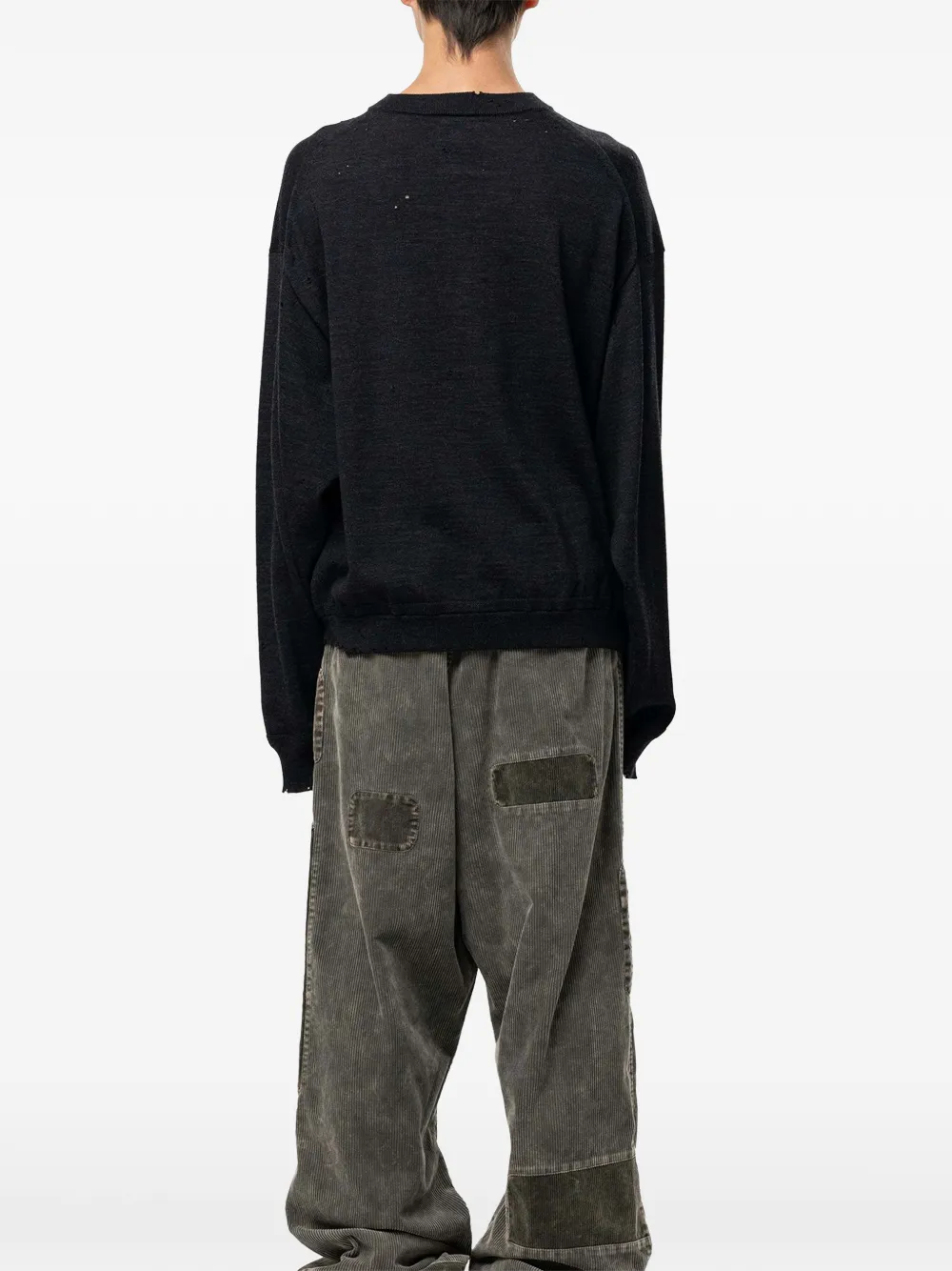 Maison MIHARA YASUHIRO distressed knit sweatshirt Zwart