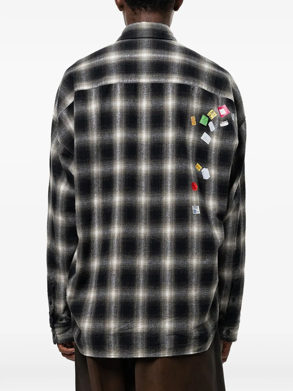 Maison MIHARA YASUHIRO Geruit overhemd met print Zwart
