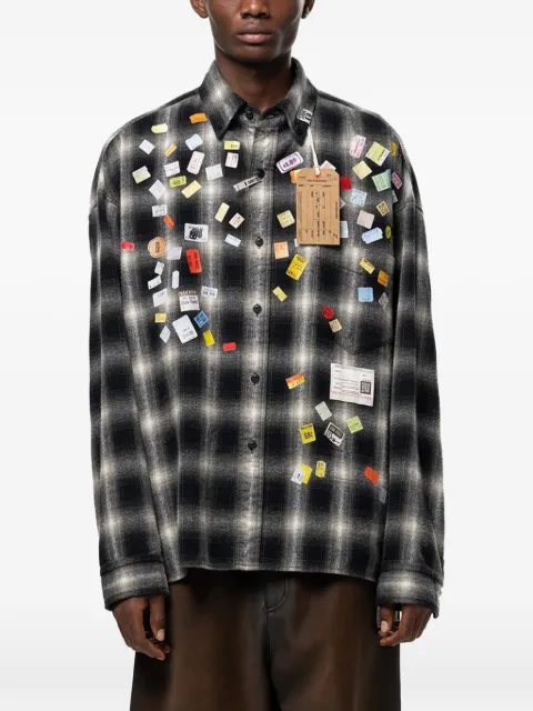Maison MIHARA YASUHIRO Price Sticker printed check shirt