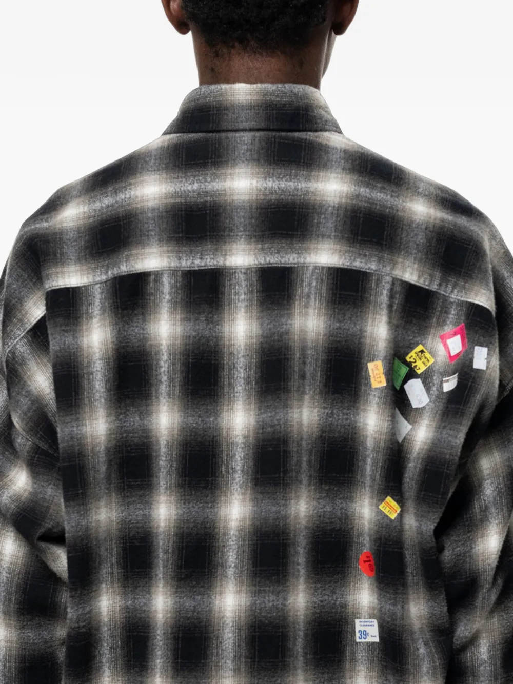 Maison MIHARA YASUHIRO Geruit overhemd met print Zwart