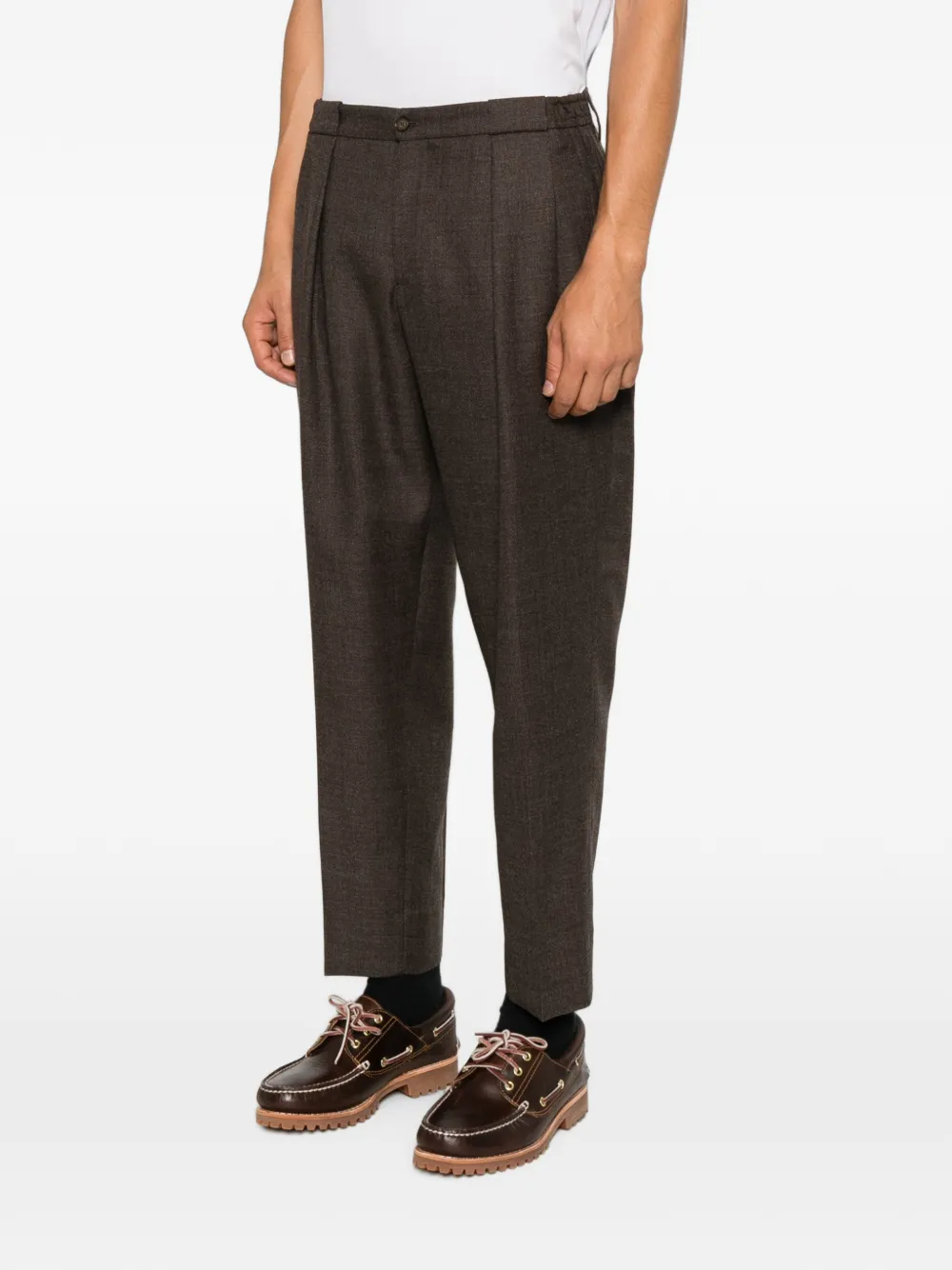 Briglia 1949 Twill geweven plooibroek Bruin