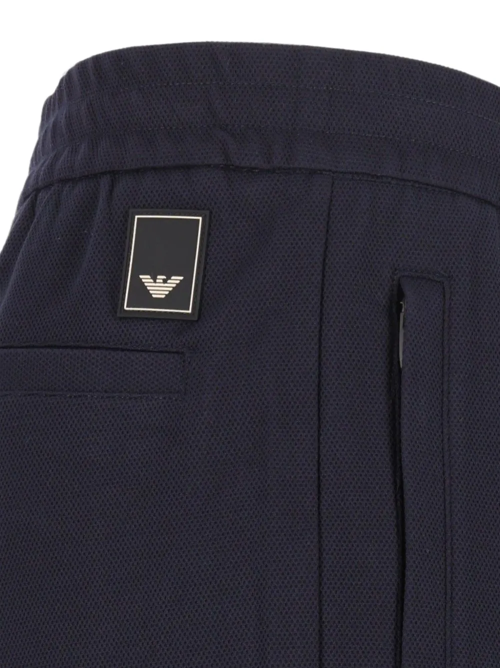 Emporio Armani Piqué Travel Essential jersey broek Blauw