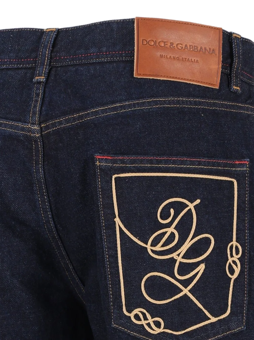 Dolce & Gabbana logo-embroidered jeans Blauw