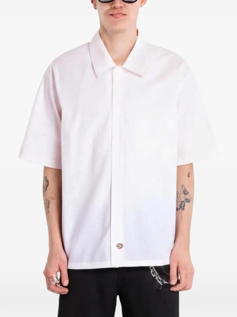 DICKIES Camicia Venedocia a righe - Bianco