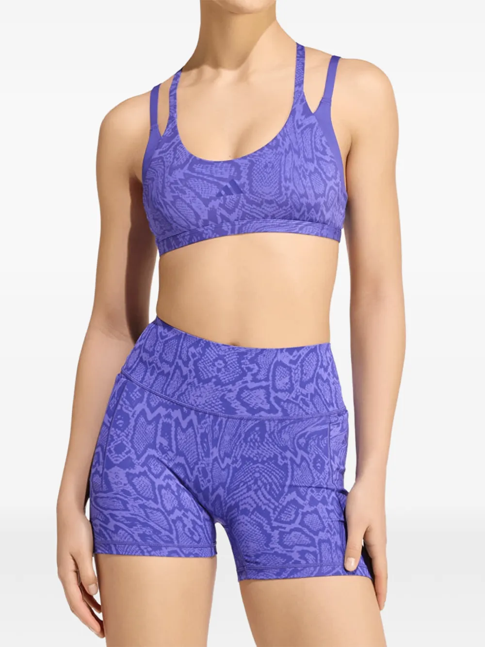 adidas Optime sport-bh met slangenprint Paars