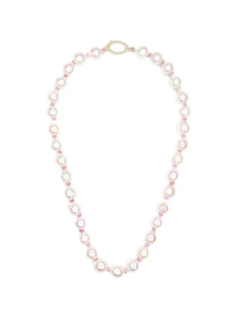 YI Collection collar Aphrodite con zafiro rosa y perla de Akoya