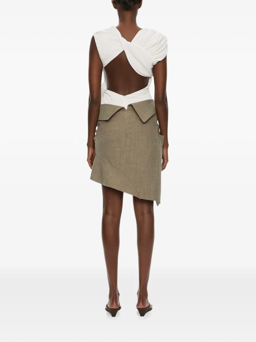 Christopher Esber Banyan gedeconstrueerde mini-rok Bruin