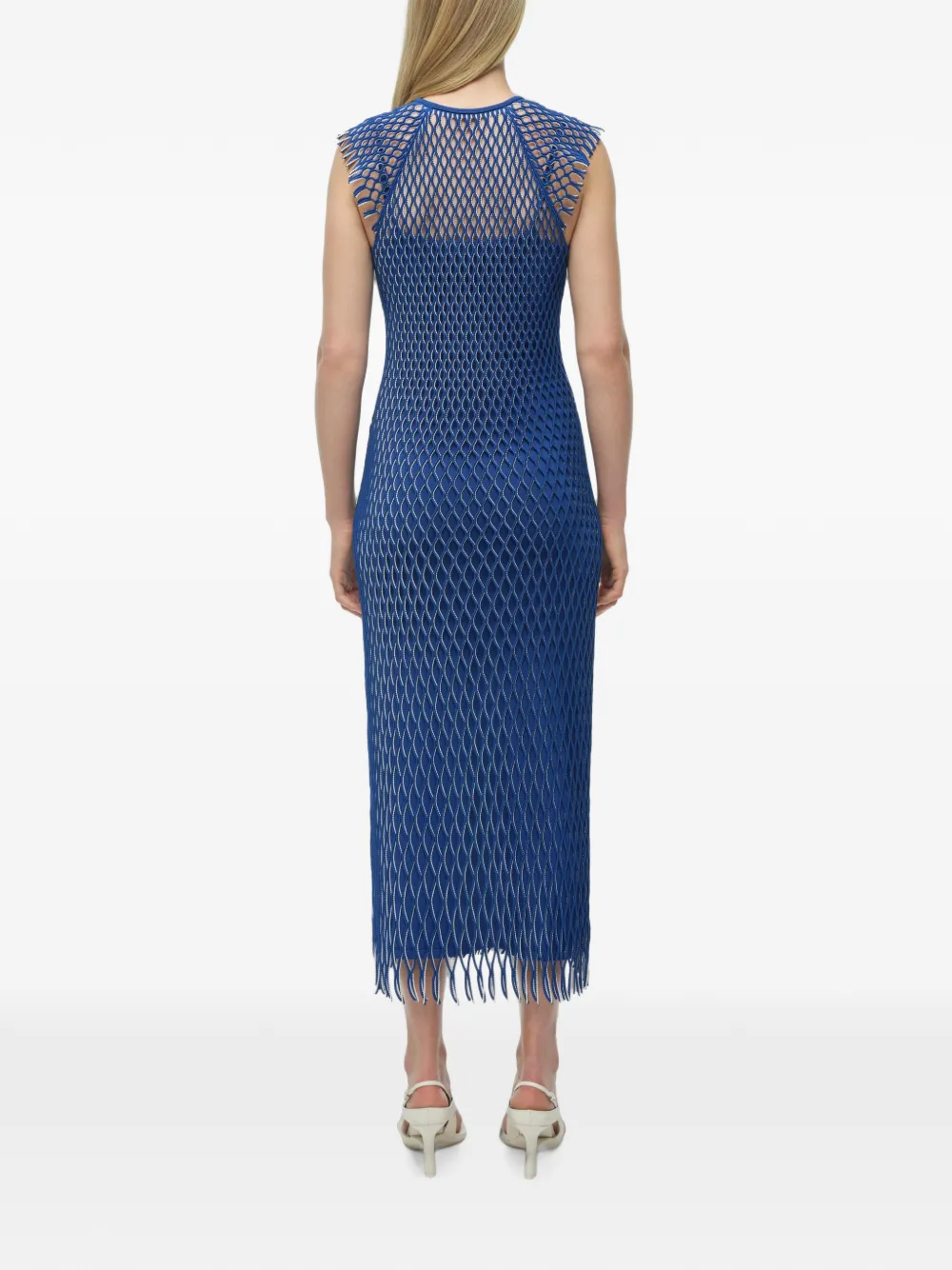 SIMKHAI Faylen open-weave midi dress Blauw