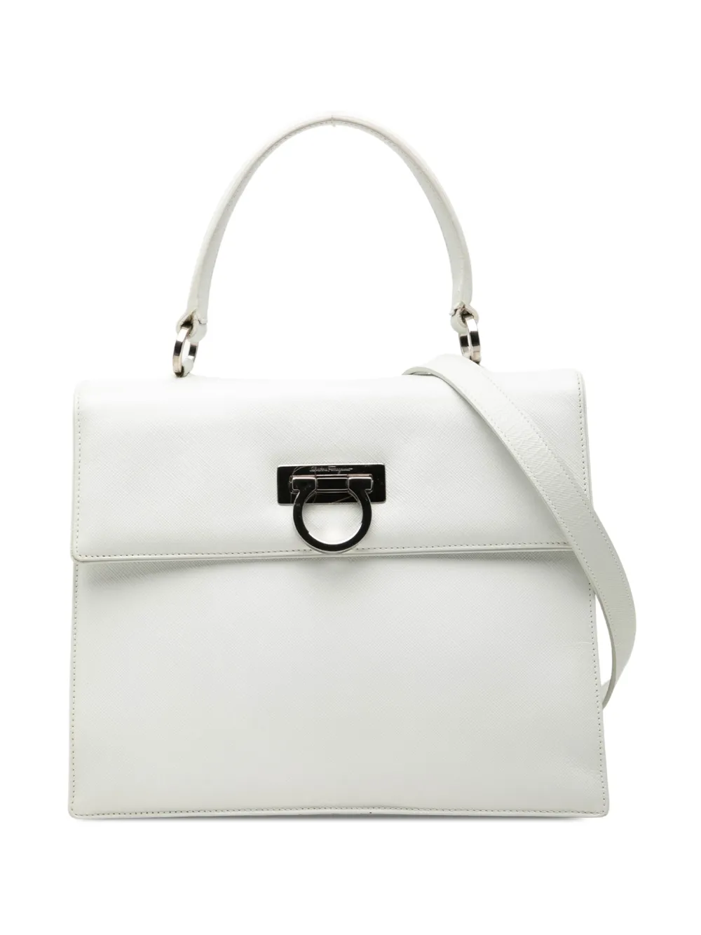Ferragamo Pre-Owned 1990-2010 Leather Gancini satchel - Bianco