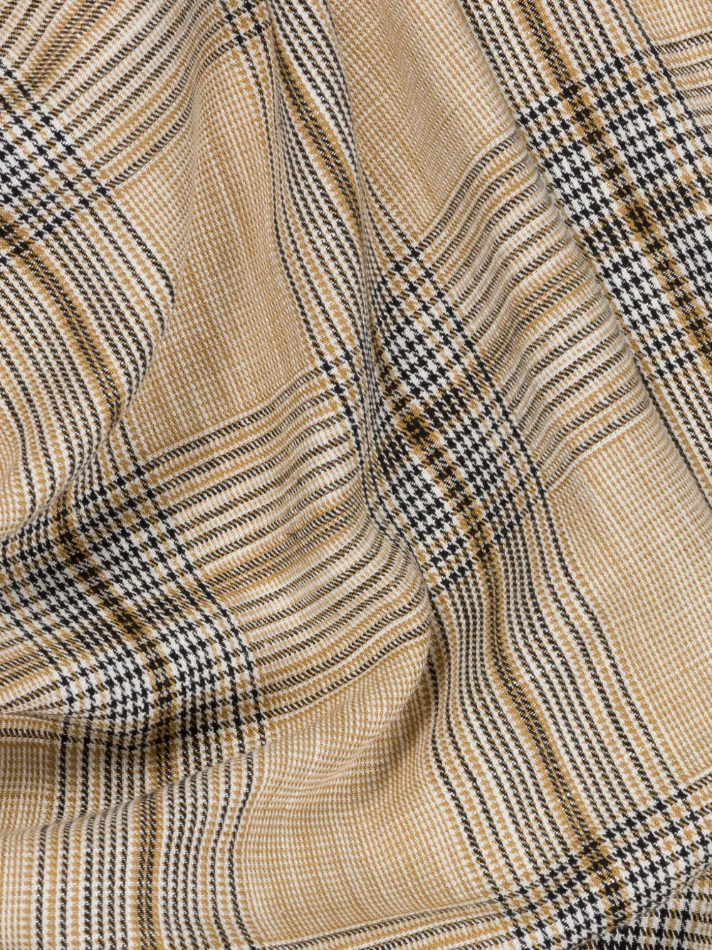 SIMKHAI Burke gedrapeerde geruite midi-jurk Beige
