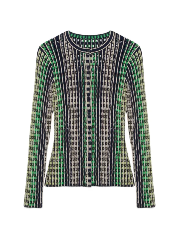 Simkhai Mabel Eyelet-knit Cardigan in Blue