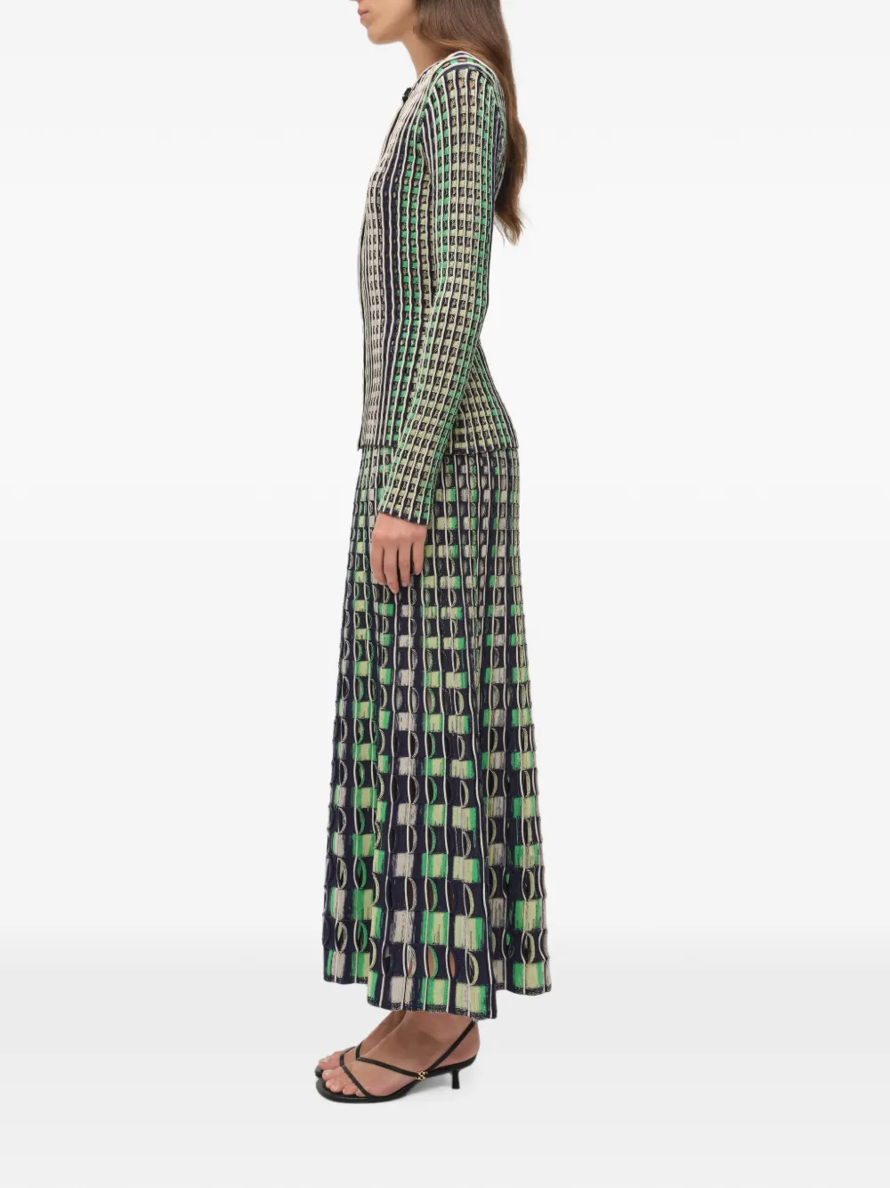 SIMKHAI Mabel Eyelet-knit Cardigan in Blue, view 4