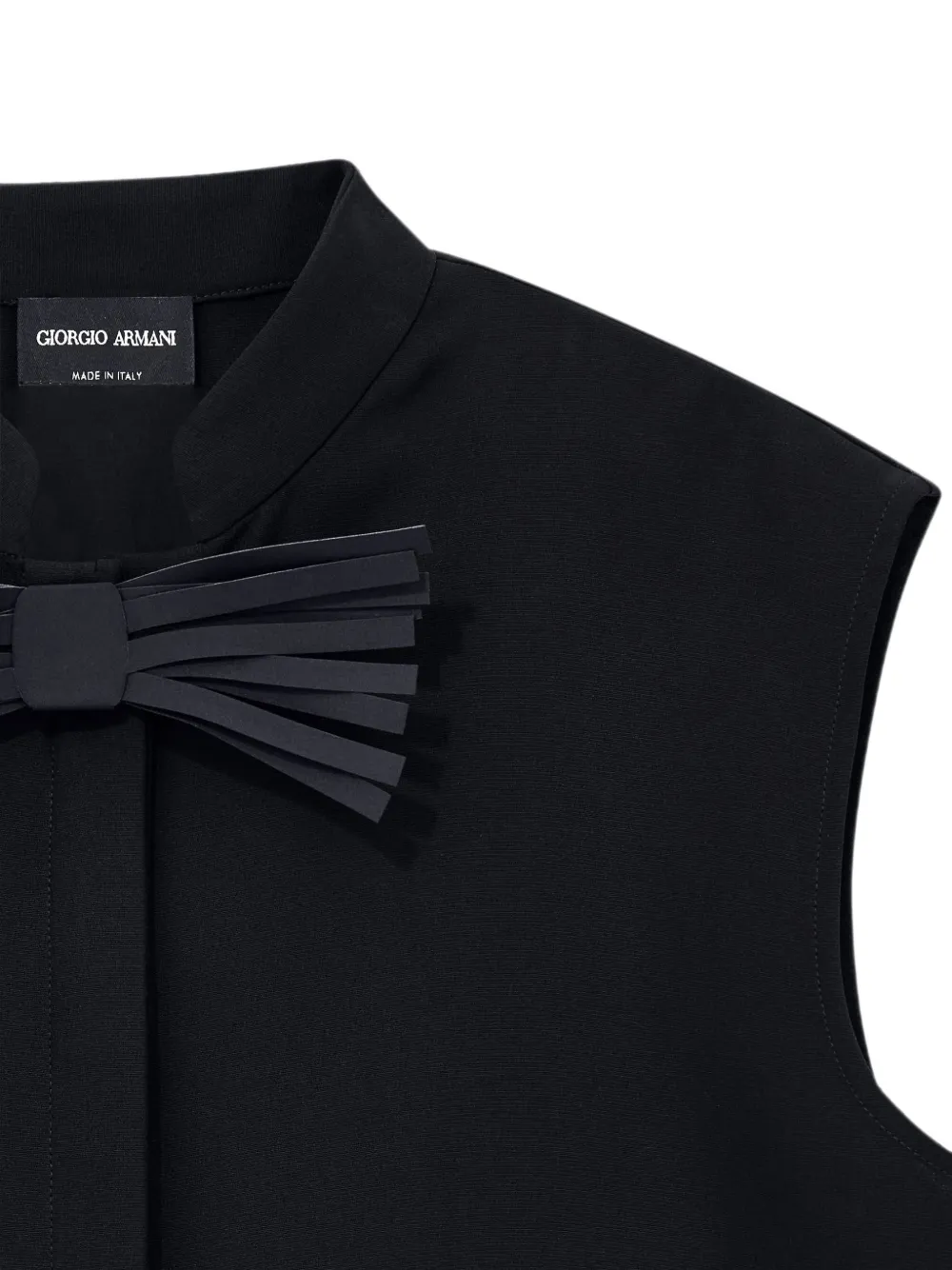Giorgio Armani Mouwloze blouse met strikdetail Zwart