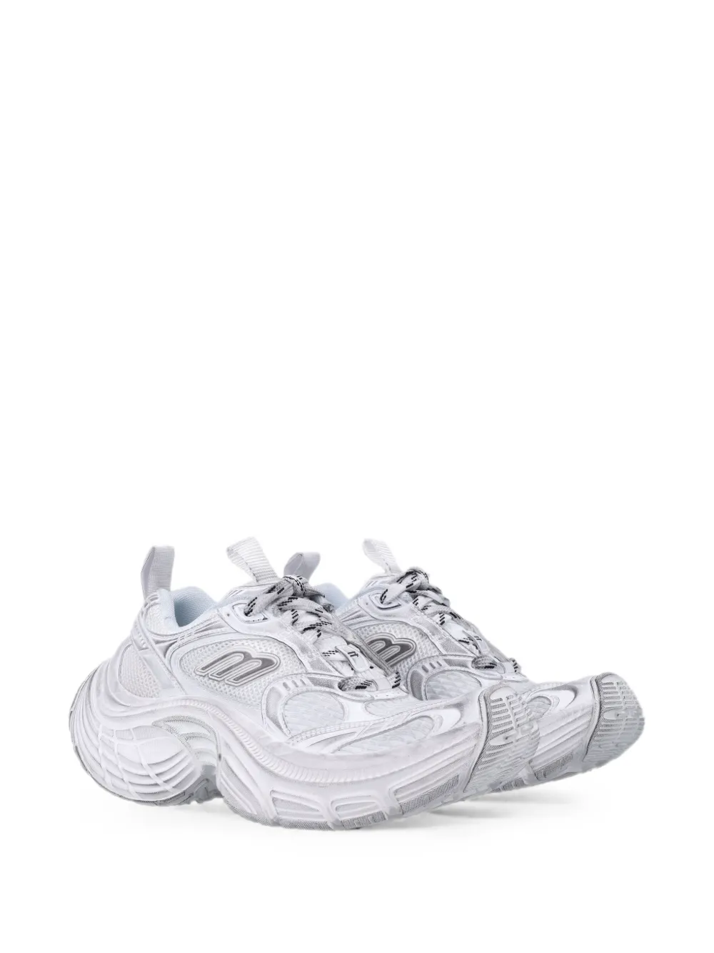 Balenciaga 6XL distressed-effect panelled sneakers Wit