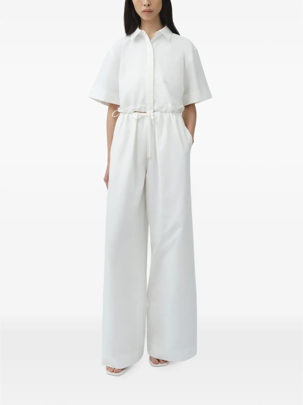 SIMKHAI Ryett cropped blouse Wit