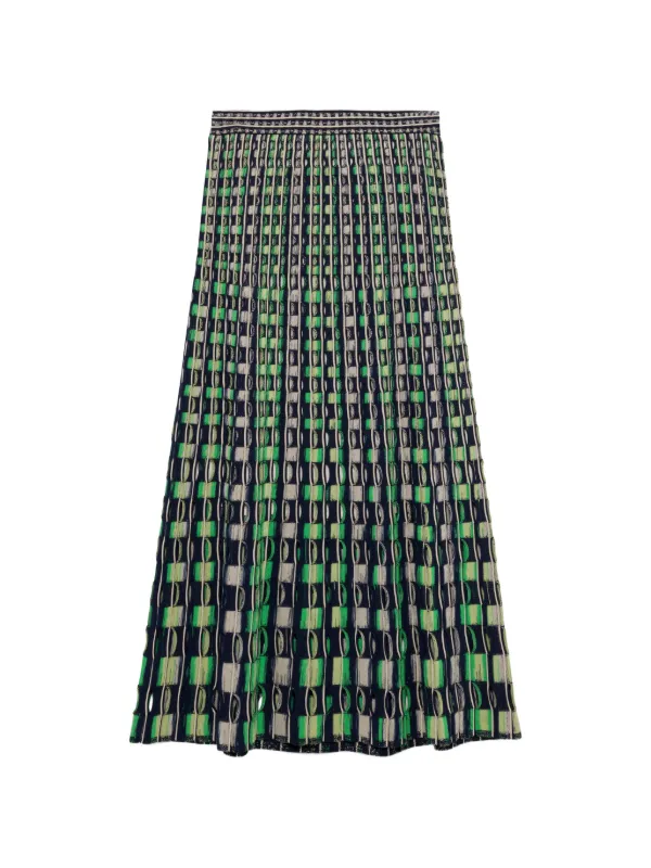 Simkhai Drue Eyelet-knit Midi Skirt in Black