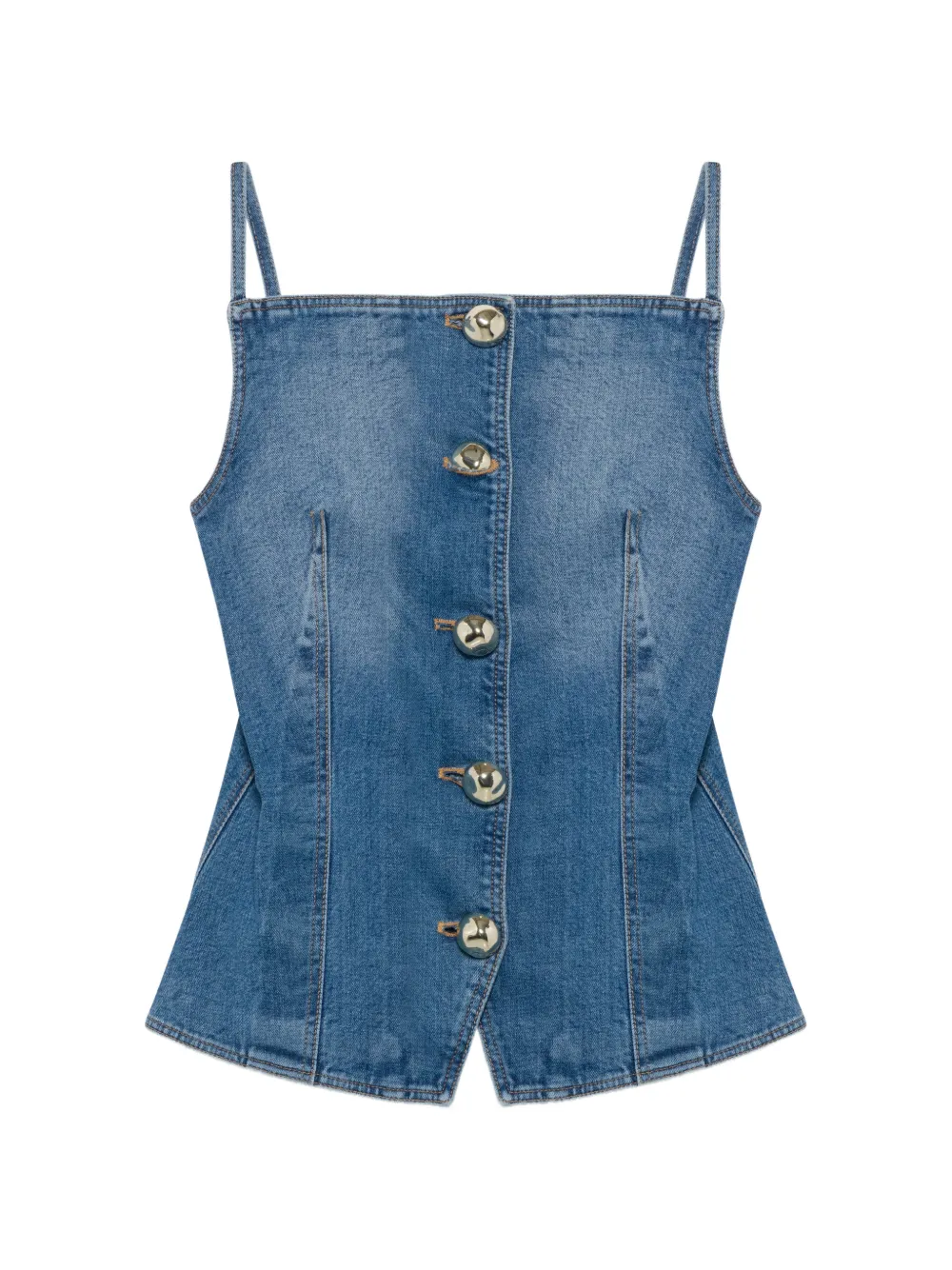 Simkhai Junie studded denim top - Blau