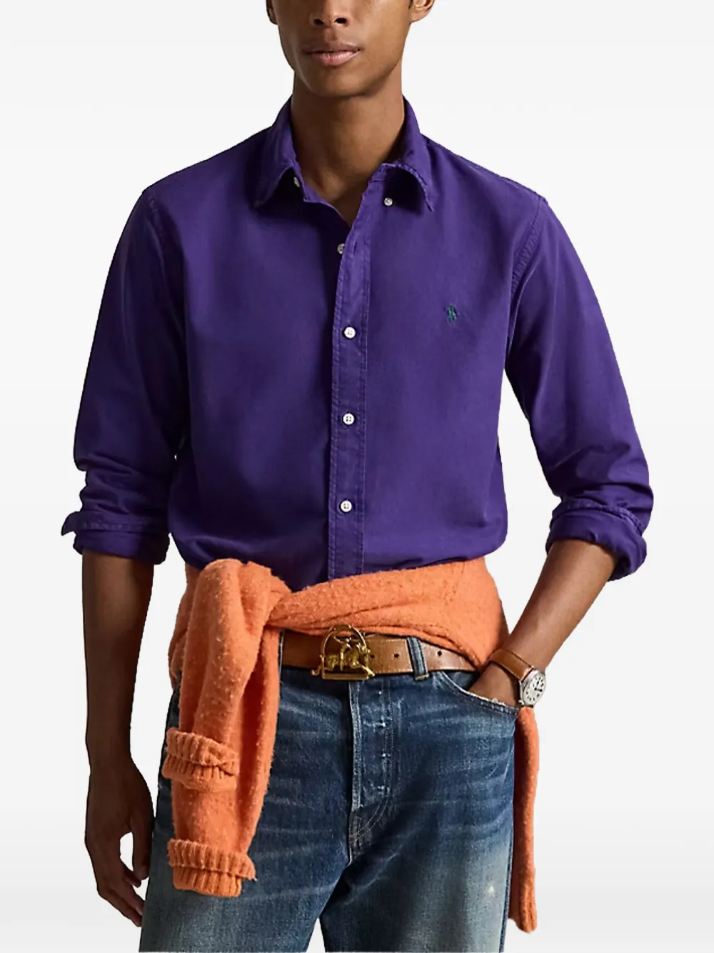 Polo Ralph Lauren Oxford overhemd met geverfd effect Paars