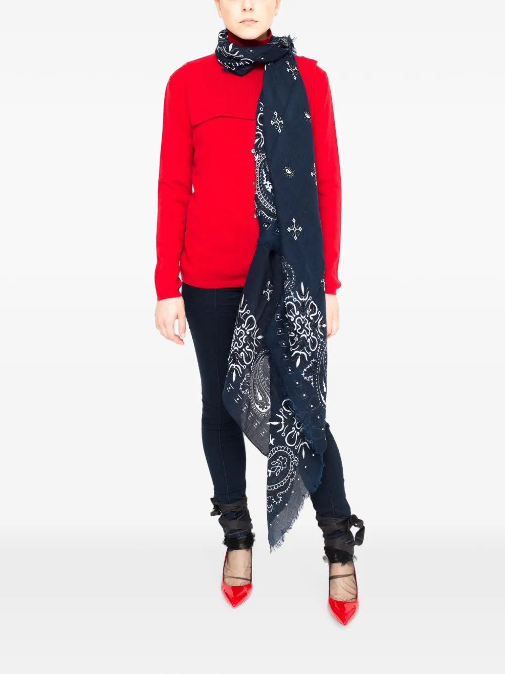 La-Rose Sciarpa in cashmere - Rosso