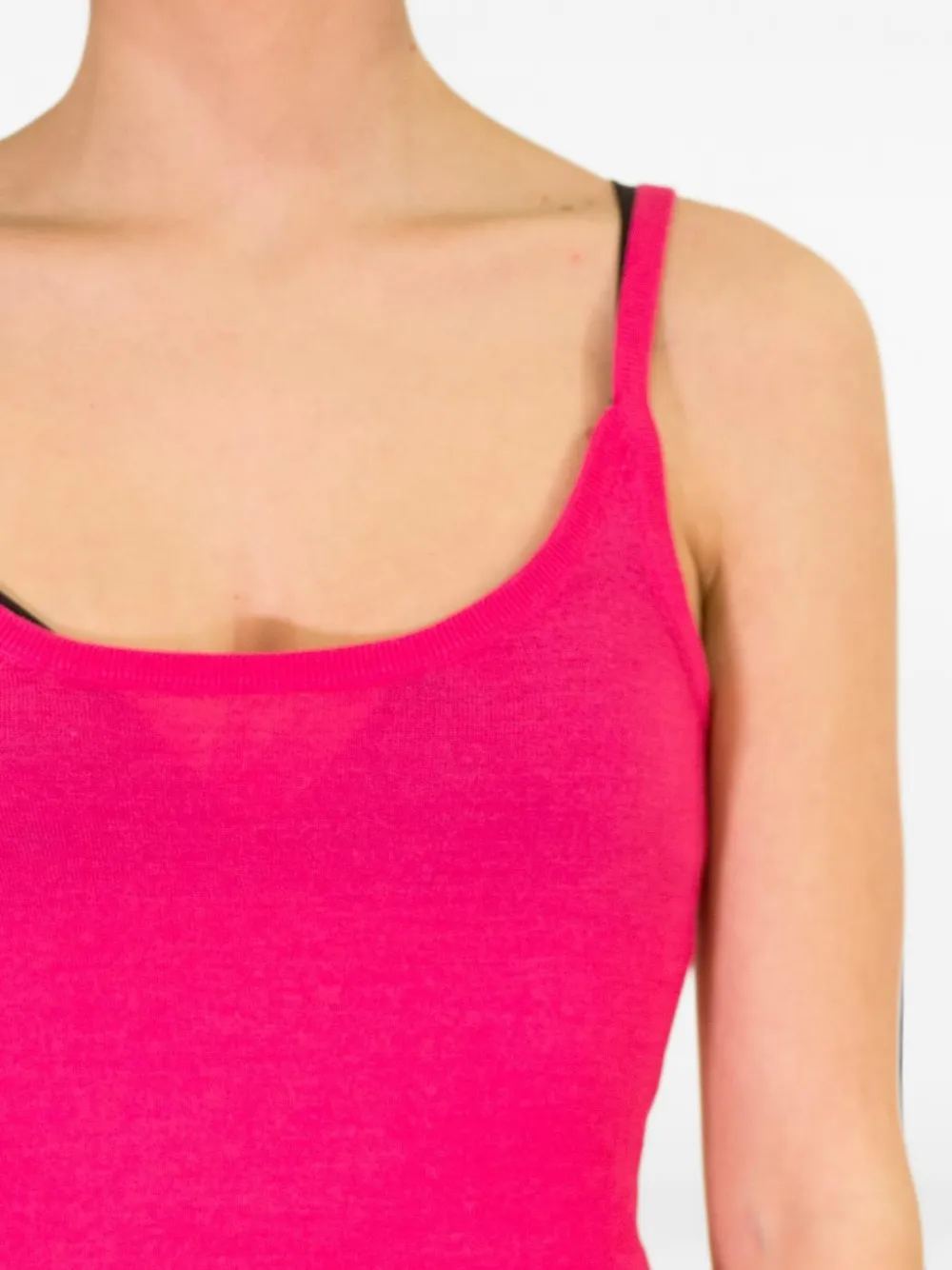 La-Rose Tanktop met diepe ronde hals Roze