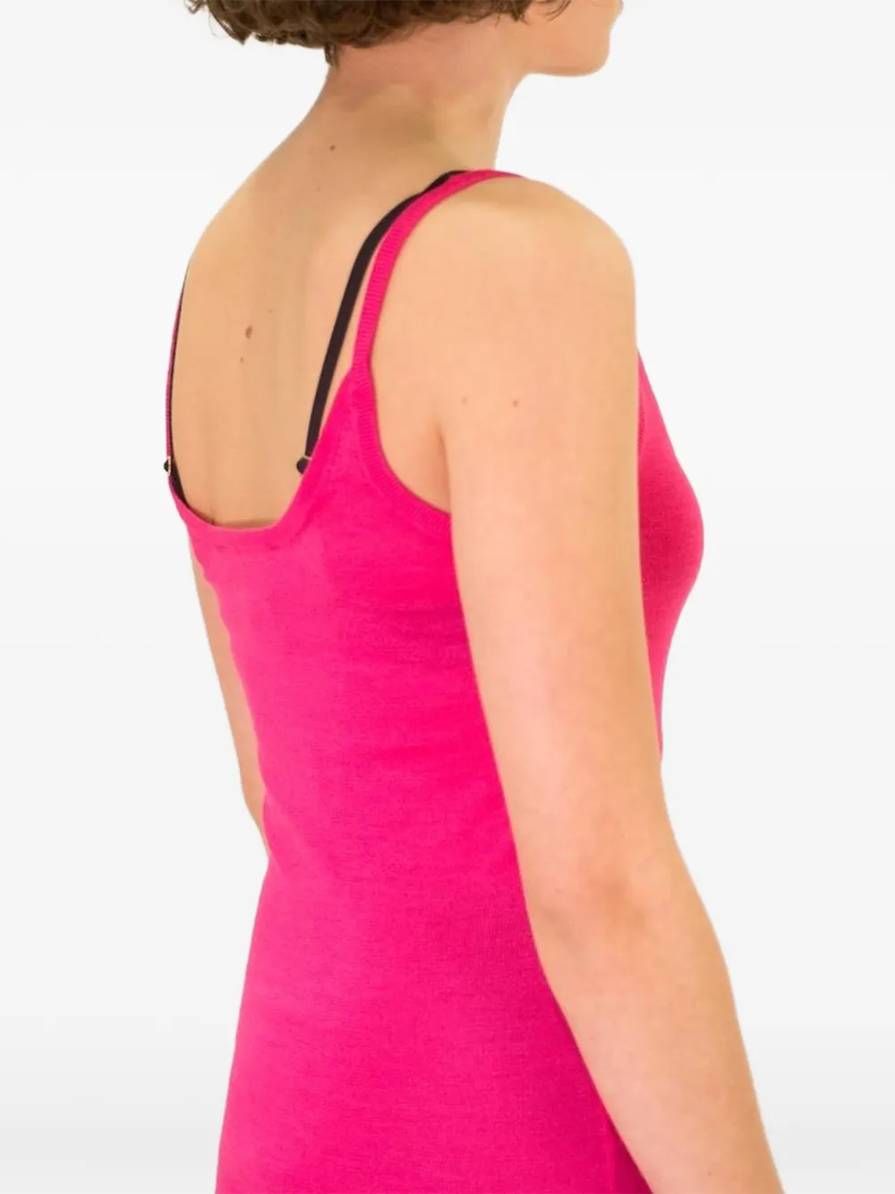 La-Rose Tanktop met diepe ronde hals Roze