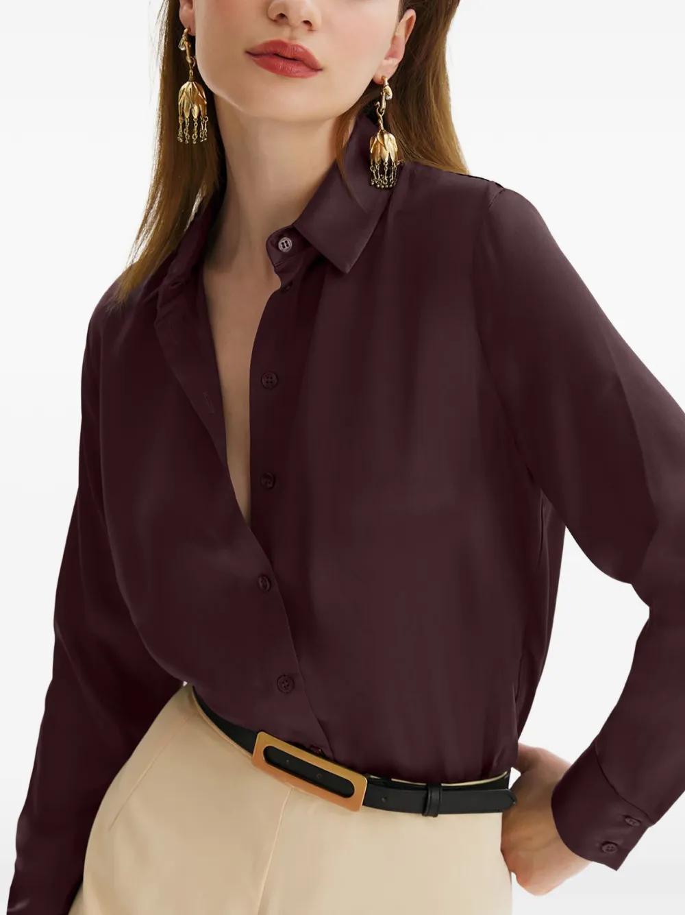 FRAMBOISE Fremont silk shirt - Braun