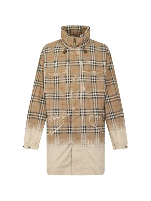 Burberry Gradient Check tropical gabardine parka