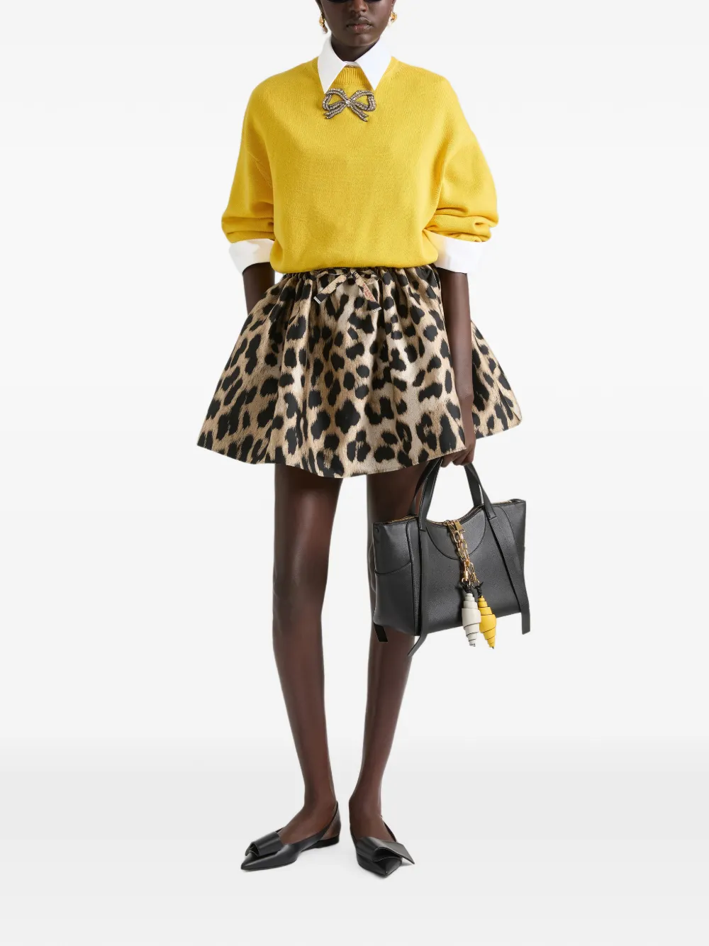 Givenchy Mini-rok met luipaardjacquard Beige