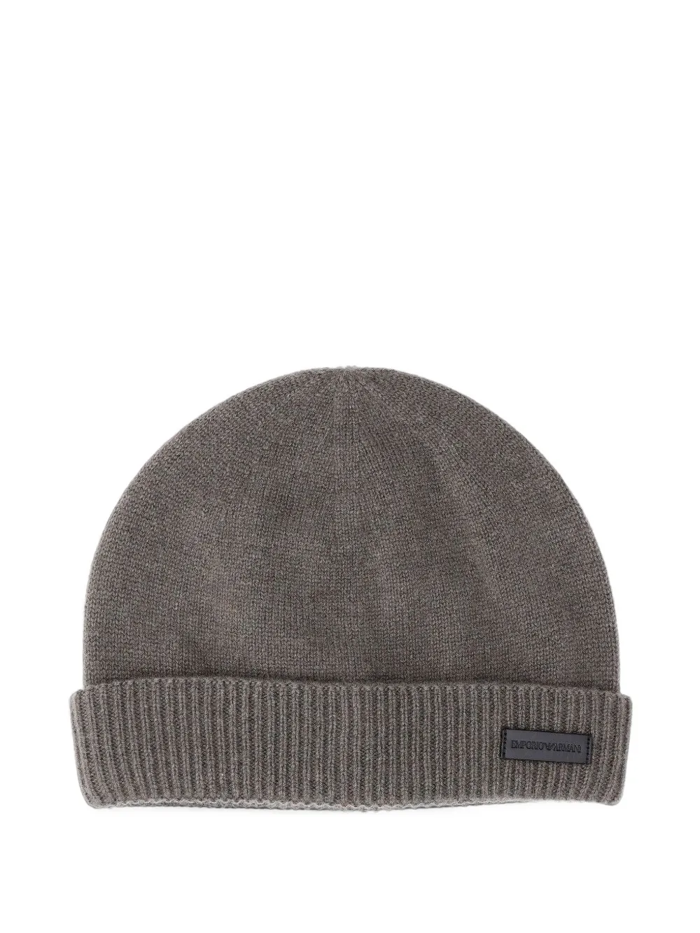 Emporio Armani ribbed-knit cashmere beanie hat - Grigio