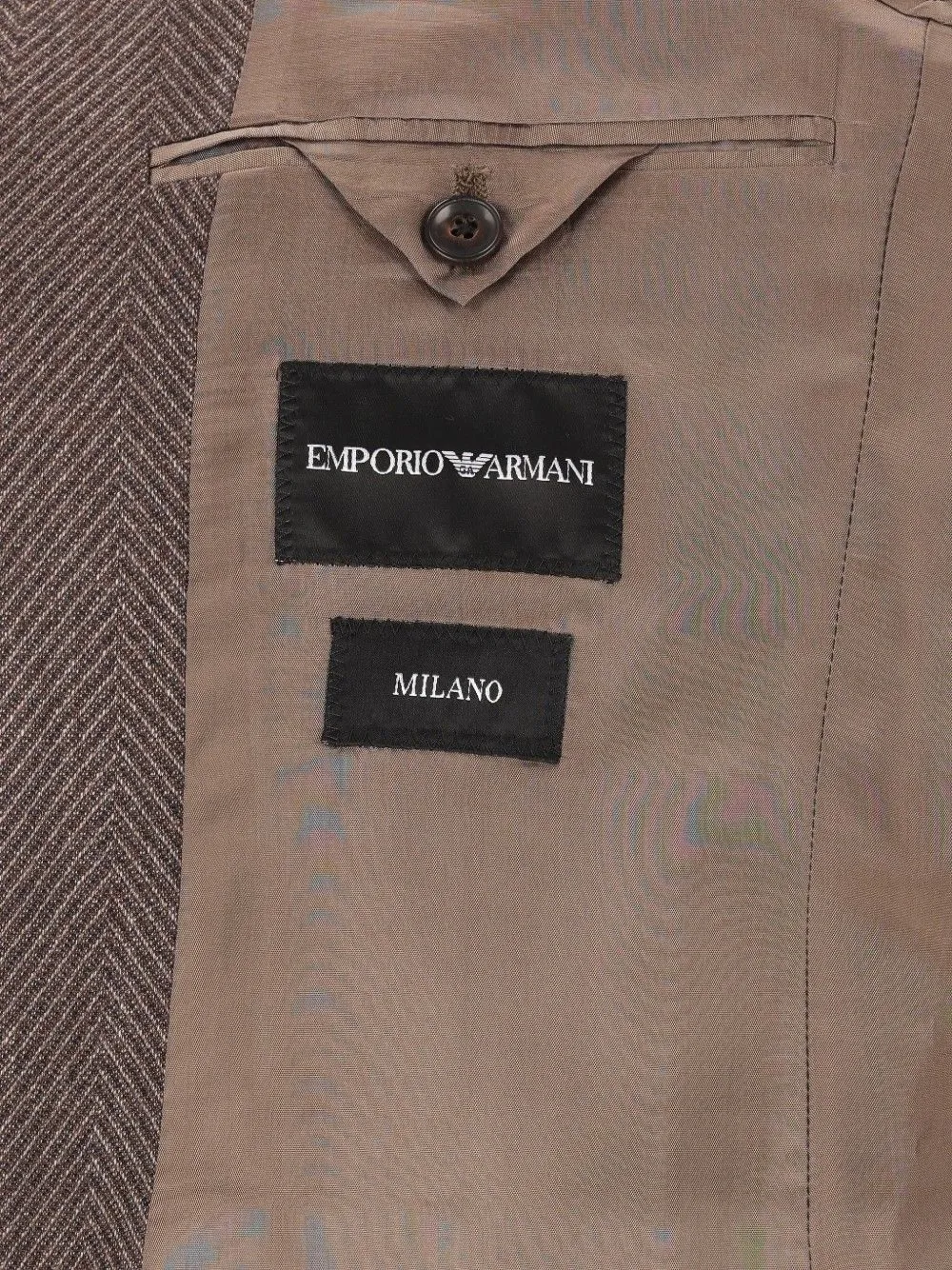 Emporio Armani Pak met enkele rij knopen Bruin