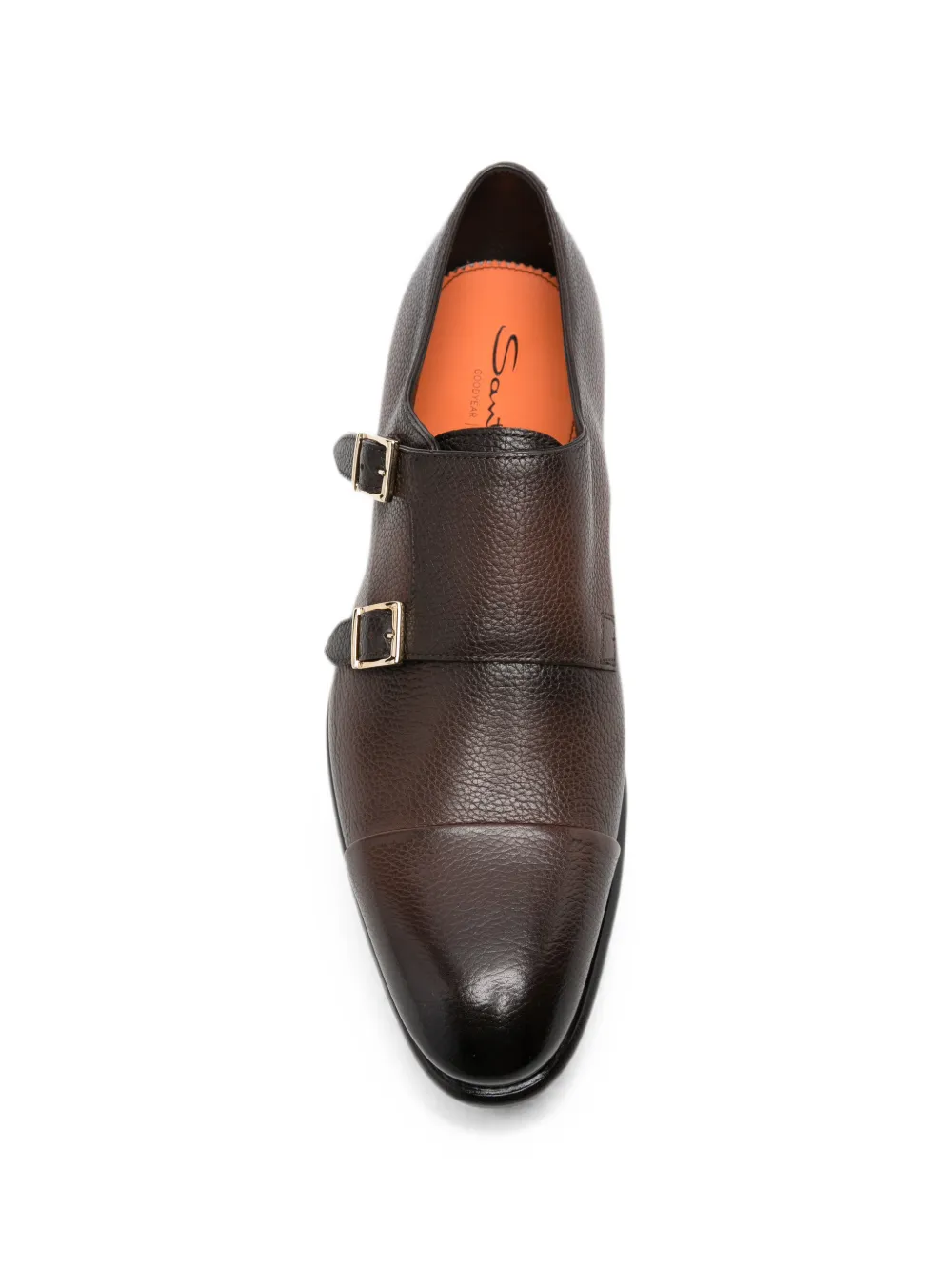 Santoni Leren gespschoenen met dubbele bandjes Bruin