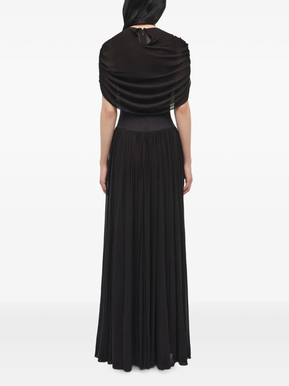 SIMKHAI Nancie gedrapeerde jersey maxi-avondjurk Zwart