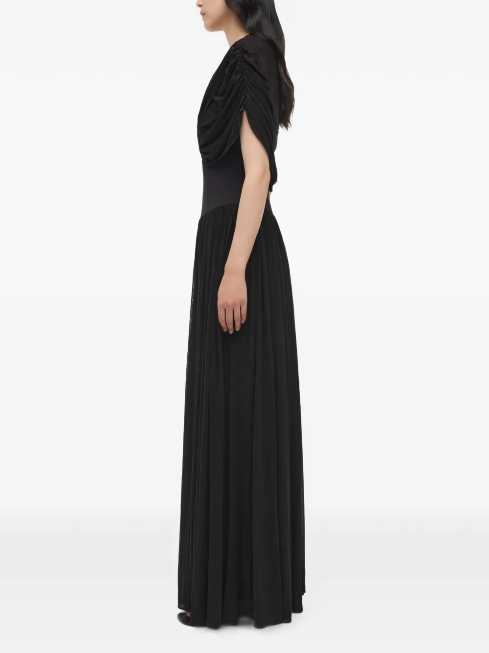 SIMKHAI Nancie gedrapeerde jersey maxi-avondjurk Zwart