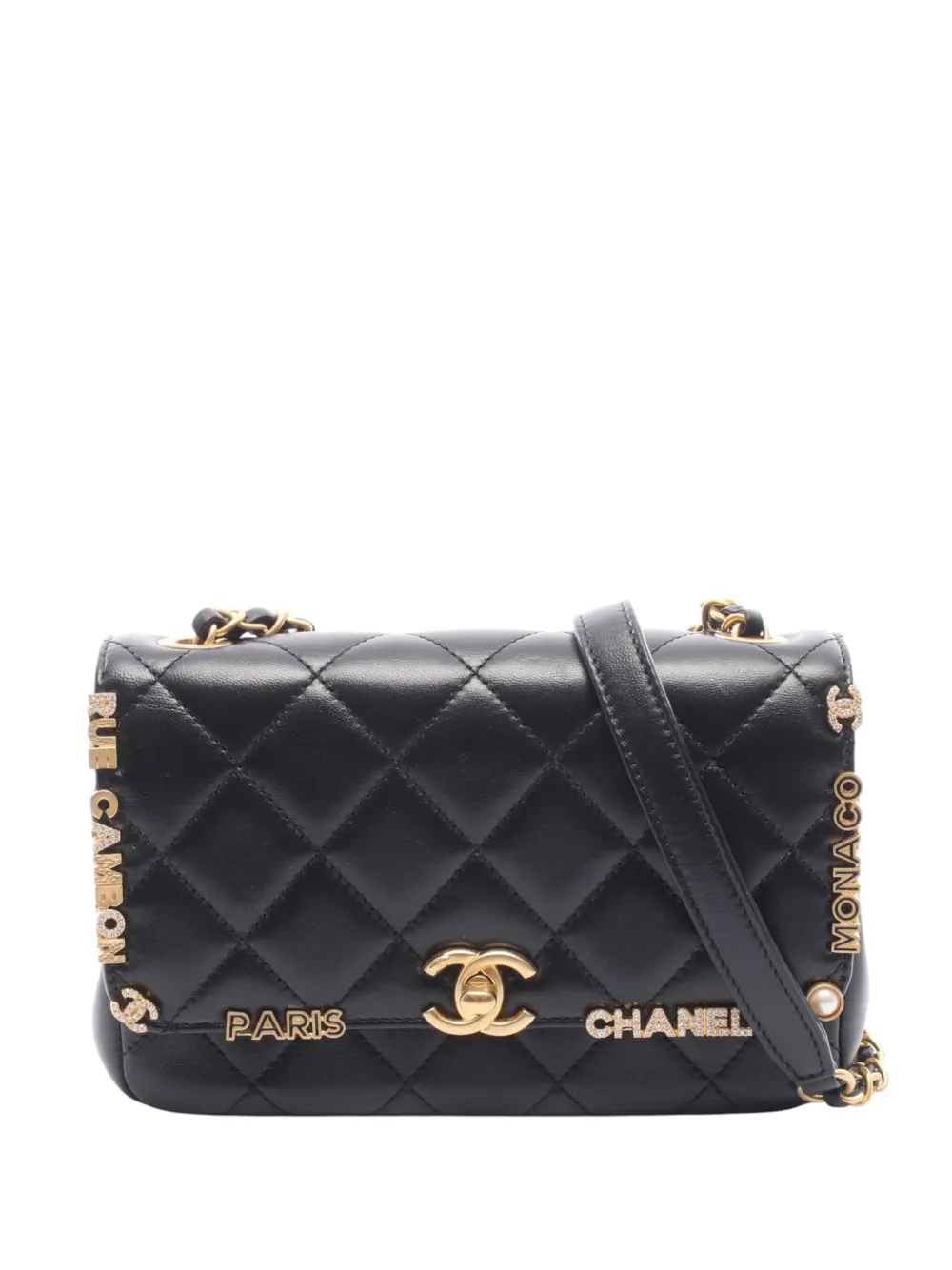 CHANEL Pre-Owned 2021-2026 Quilted Lambskin Paris Monaco Flap crossbody bag - Nero