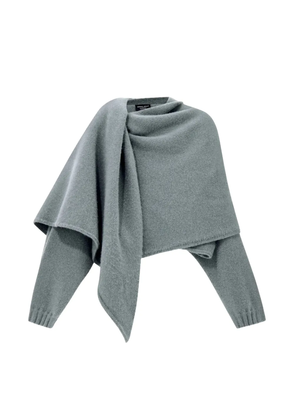 Giorgio Armani draped-detail cashmere sweater - Green