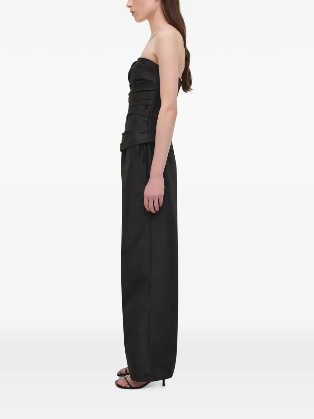 SIMKHAI Emerson bustier top met ruches Zwart