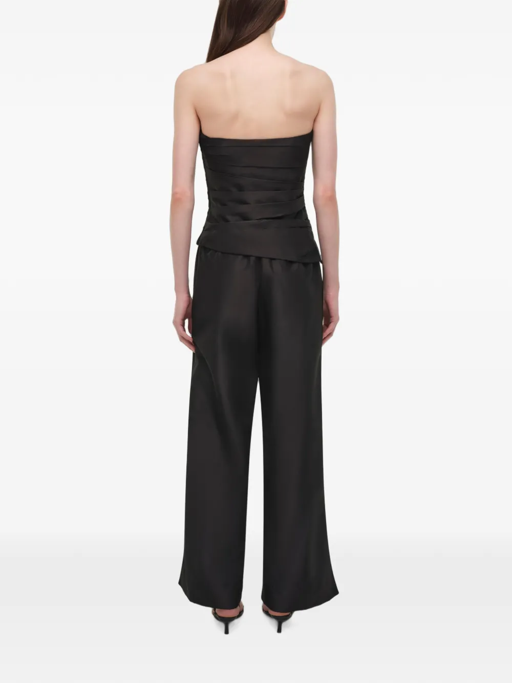 SIMKHAI Emerson bustier top met ruches Zwart