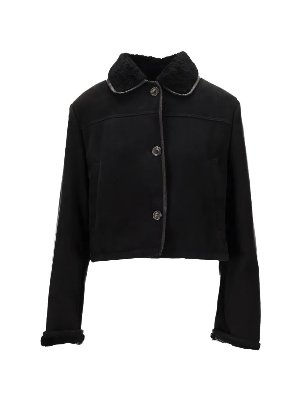 La-Rose Giacca con colletto in shearling - Nero