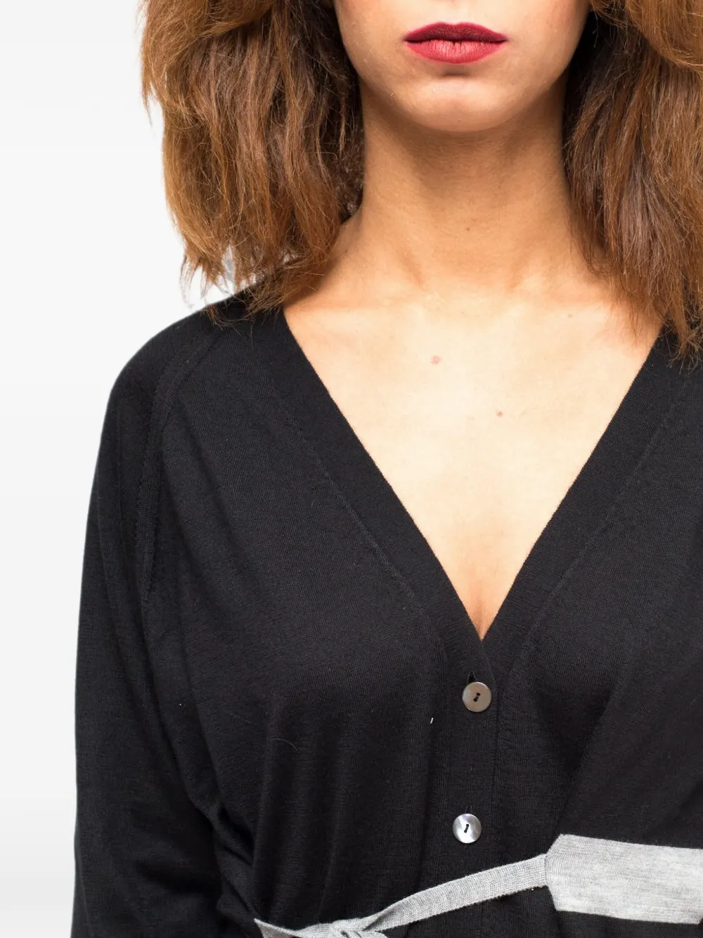 La-Rose Vest met V-hals Zwart